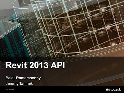 Revit 2013 API – Intro and New Features Video for download with Samples