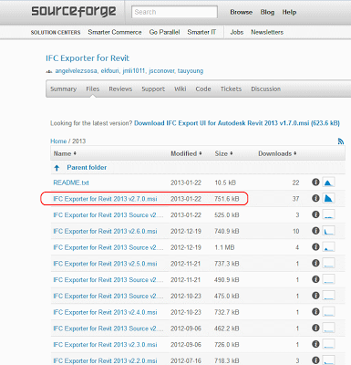 IFC Exporter for Revit 2013 updated to version 2.7