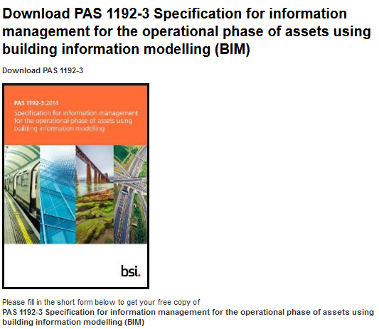 PAS1192-3 for download, helping make BIM for FM a reality?