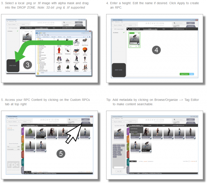 Drag and Drop Creation of RPC Content for Revit