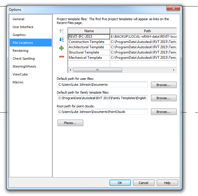 revit project template file locations