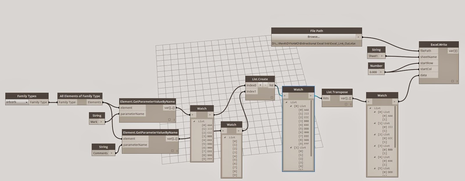 revit excel import