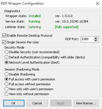 Enable Multiple RDP (Remote Desktop) sessions in Windows 10