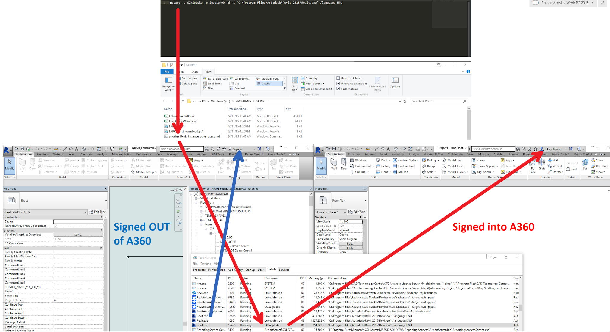 How to Workaround A360 SSO issues by Running another Instance of Revit in Same Windows Session as different User
