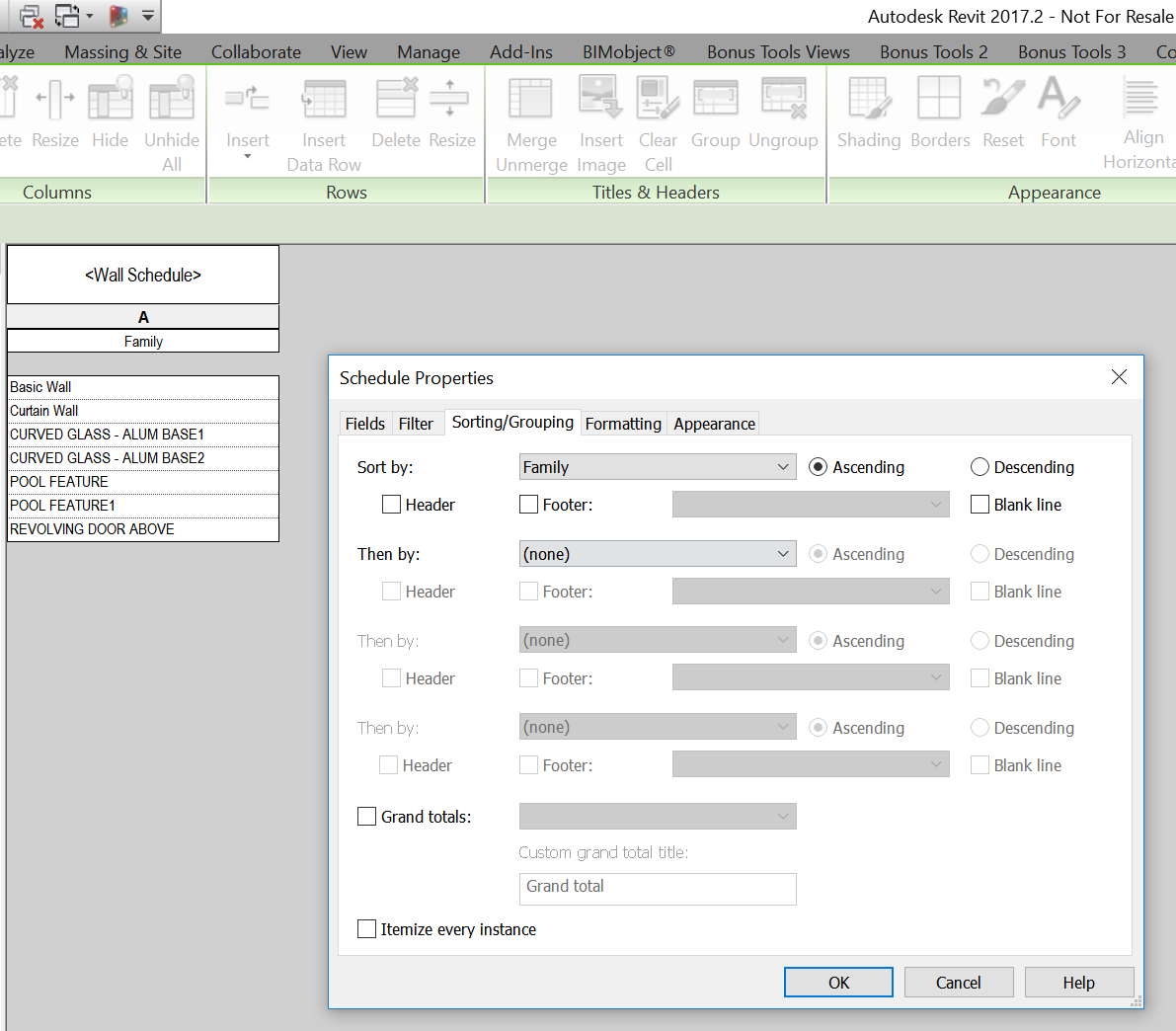 How To Select All Types of All Curtain Walls at Once in Revit