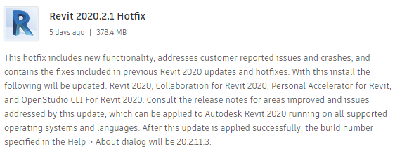 Revit 2020.2 Family Corruption and Revit 2020.2.1 Hotfix