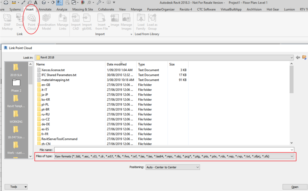 Revit AdPointCloudIndexer.exe and Recap for Raw Point Cloud Indexing